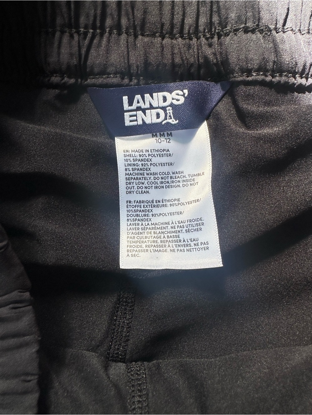 Lands’ End Black Swim Shorts UPF 50 Quick Dry Size Medium NWT - Picture 3 of 4